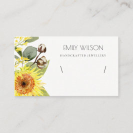 SUNFLOWER EUCALYPTUS FLORAL BRACELET DISPLAY LOGO VISITEKAARTJE