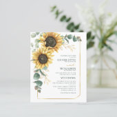 Sunflower Eucalyptus Floral Weddenschap (Staand voorkant)