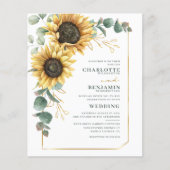 Sunflower Eucalyptus Floral Weddenschap (Voorkant)