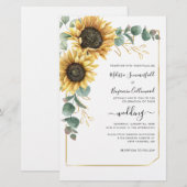 Sunflower Eucalyptus Floral Weddenschap (Voorkant / Achterkant)