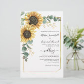 Sunflower Eucalyptus Floral Weddenschap (Staand voorkant)