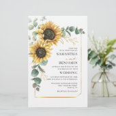 Sunflower Eucalyptus Floral Weddenschap (Staand voorkant)