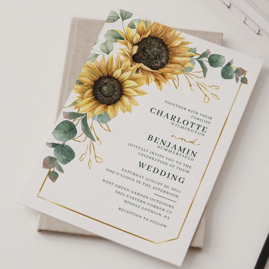 Sunflower Eucalyptus Floral Weddenschap