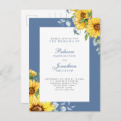 Sunflower & Eucalyptus Floral Weddenschap Briefkaart (Voorkant / Achterkant)