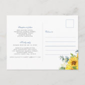 Sunflower & Eucalyptus Floral Weddenschap Briefkaart (Achterkant)