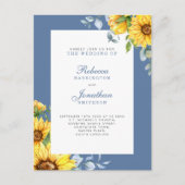 Sunflower & Eucalyptus Floral Weddenschap Briefkaart (Voorkant)