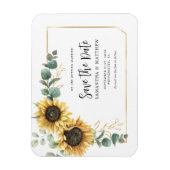 Sunflower Eucalyptus Floral Wedding Save the Date Magneet (Verticaal)