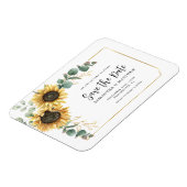 Sunflower Eucalyptus Floral Wedding Save the Date Magneet (Linkerzijde)