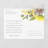 SUNFLOWER EUCALYPTUS FLORAL WEDING DANK U AANKONDIGINGSKAART (Achterkant)