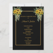 SUNFLOWER EUCALYPTUS GOLD TRIM ELEGANT WEDING 2 KAART (Voorkant)