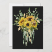SUNFLOWER EUCALYPTUS GOLD TRIM ELEGANT WEDING 2 KAART (Achterkant)