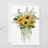 SUNFLOWER EUCALYPTUS GOLD TRIM ELEGANT WEDING KAART (Achterkant)