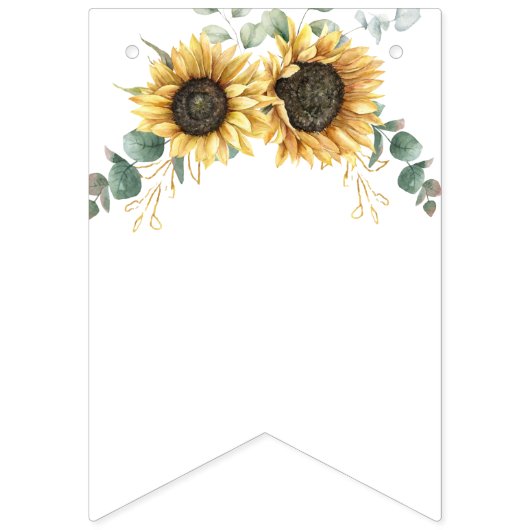 Sunflower Eucalyptus Greenery Boho Vrijgezellenfee Vlaggetjes (Eerste vlag)