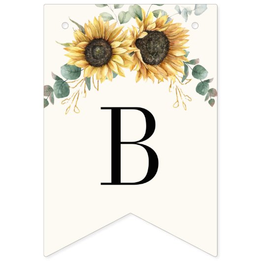 Sunflower Eucalyptus Greenery Boho Vrijgezellenfee Vlaggetjes (Tweede vlag)