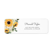 Sunflower Eucalyptus Greenery Return Address Label (Voorkant)