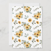 Sunflower Eucalyptus Greenery Wedding  Kaart (Achterkant)