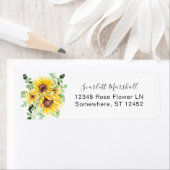 Sunflower & Eucalyptus MOD Floral Return Address L Etiket (Insitu)