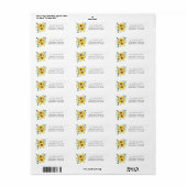 Sunflower & Eucalyptus MOD Floral Return Address L Etiket (Full Sheet)
