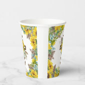 Sunflower Eucalyptus Palm Boho Cross Baptism Papieren Bekers (Rechts)