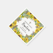 Sunflower Eucalyptus Palm Boho Square Baptism Servet (Hoek)