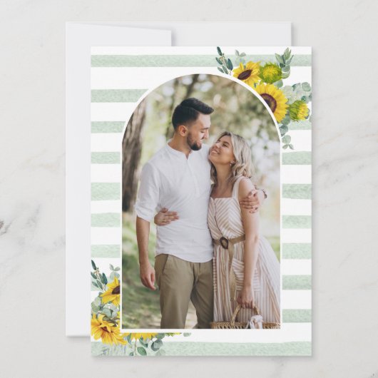 Sunflower Eucalyptus Photo Wedding Save The Date (Achterkant)