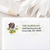 Sunflower Eucalyptus Saint Bernard Return Address Etiket (Insitu)