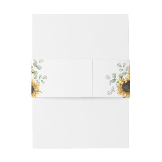 Sunflower Eucalyptus Succulent Weddenschap Uitnodigingen Wikkel (Achterkant Voorbeeld)