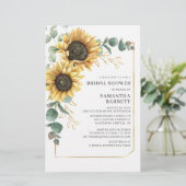 Sunflower Eucalyptus Vrijgezellenfeest FloraI Uitn Briefpapier (Staand voorkant)