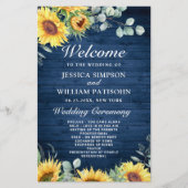 Sunflower Eucalyptus Wedding Ceremony Programme (Voorkant)