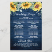 Sunflower Eucalyptus Wedding Ceremony Programme (Achterkant)