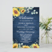 Sunflower Eucalyptus Wedding Ceremony Programme (Staand voorkant)