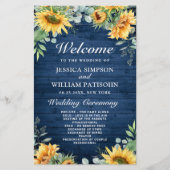 Sunflower Eucalyptus Wedding Ceremony Programme (Voorkant)