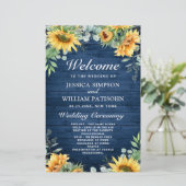 Sunflower Eucalyptus Wedding Ceremony Programme (Staand voorkant)