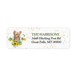 Sunflower Eucalyptus Yorkshire Terrier Etiket