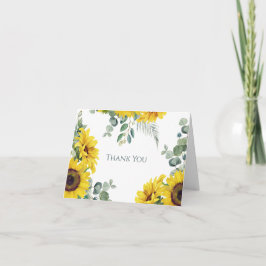 Sunflower Family Birthday Party Thank You Bedankkaart