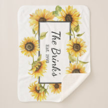Sunflower Family Sherpa Blanket 