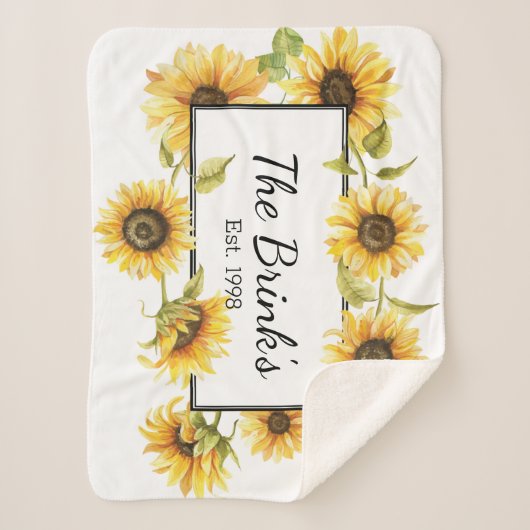 Sunflower Family Sherpa Blanket Sherpa Deken (Voorkant)