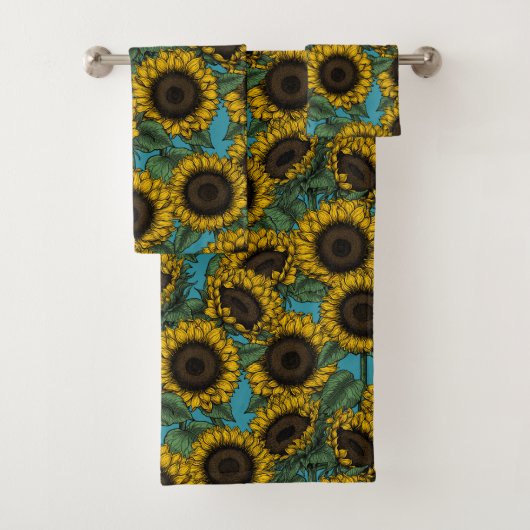 Sunflower field bad handdoek (Insitu)