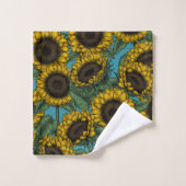 Sunflower field bad handdoek (Wasdoekje)