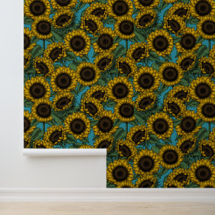 Sunflower field behang