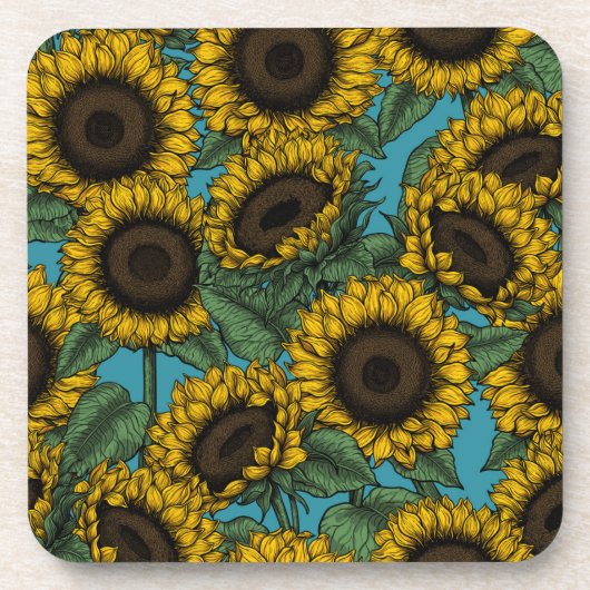 Sunflower field bier onderzetter (Voorkant)