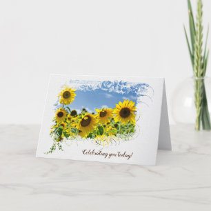 Sunflower Field Birthday Kaart