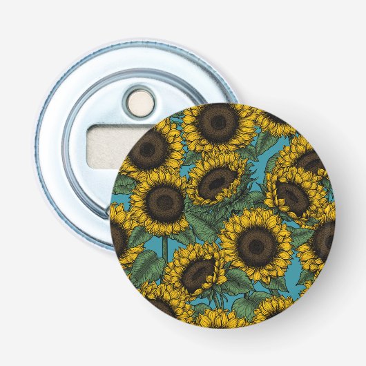 Sunflower field button flesopener (Voorkant)