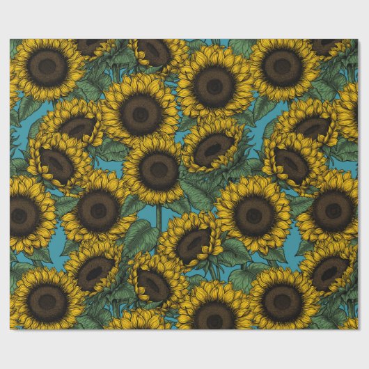 Sunflower field cadeaupapier (Vlak)