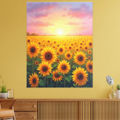 Sunflower field canvas afdruk (Insitu (Woonkamer))
