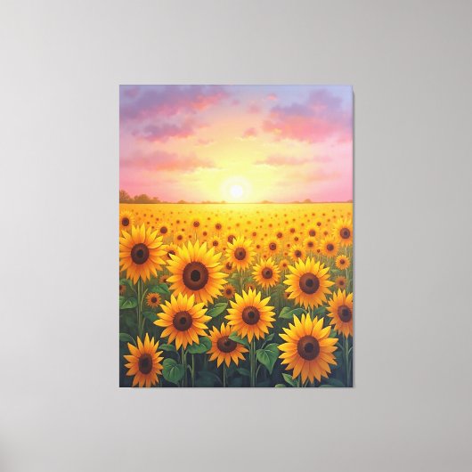 Sunflower field canvas afdruk (Voorkant)