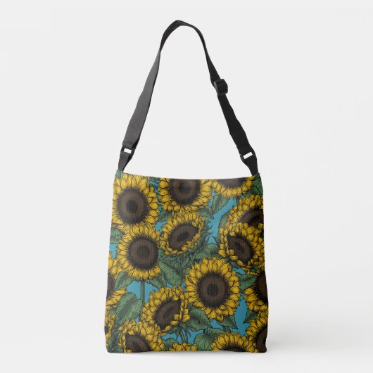 Sunflower field crossbody tas (Achterkant)