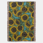 Sunflower field deken (Voorkant Verticaal)