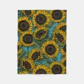 Sunflower field fleece deken (Voorkant)