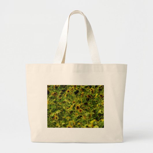Sunflower field grote tote bag (Voorkant)